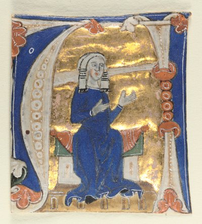 Inicial historiada A extraída de una Biblia, 1200s de Unbekannt