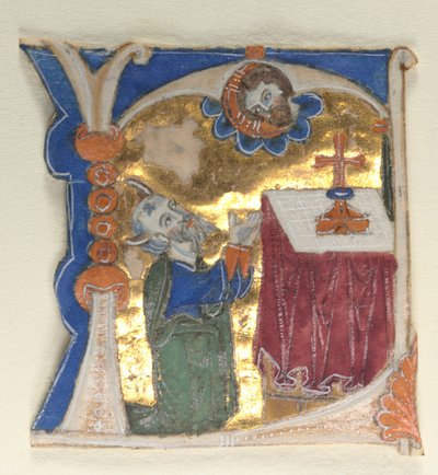 Inicial historiada excisa de una Biblia, 1200s de Unbekannt