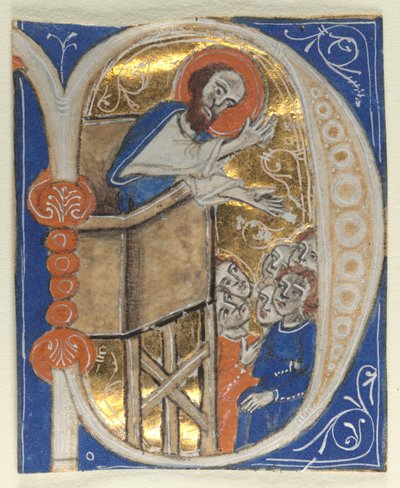 Inicial historiada excisa de una Biblia, 1200s de Unbekannt