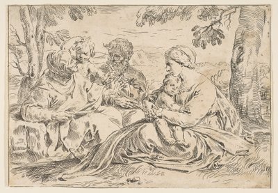 Sagrada Familia con Santa Isabel y San Juan Bautista, copia invertida, ca. 1639 o después de Unbekannt
