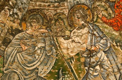 Monasterio copto de la Santa Virgen y San Juan Kame: fresco del siglo IX: La Anunciación, Egipto de Unbekannt