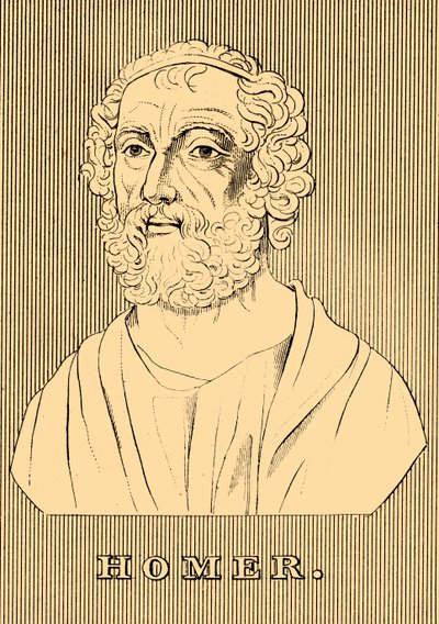 Homero, c. 800-701 a.C., 1830 de Unbekannt