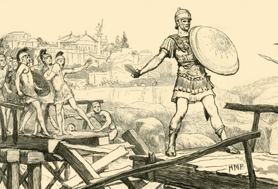 Horacio Cocles defendiendo el puente, 1890 de Unbekannt