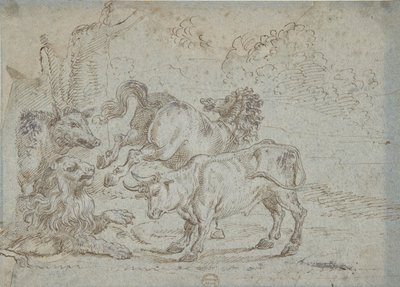 Caballo, Toro, León y Jabalí, siglo XVII de Unbekannt