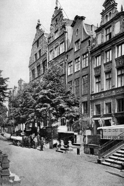 Casas en Brodbankengasse, Danzig, c. 1922 de Unbekannt