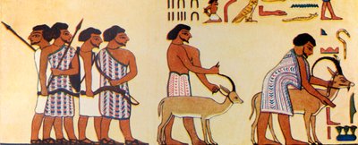 Cómo un antiguo egipcio pintó la llegada de los israelitas a Egipto, c1930 de Unbekannt