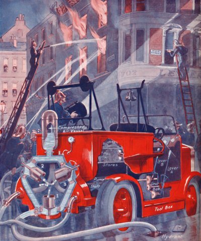 Cómo el camión de bomberos apaga el fuego, 1935 de Unbekannt