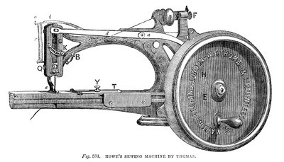 Máquina de coser Howes, por Thomas, 1866 de Unbekannt