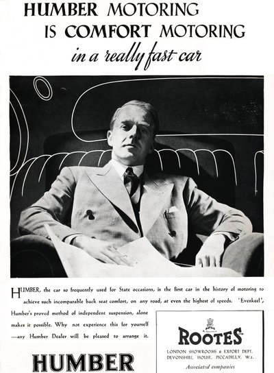 Conducir un Humber es conducir con comodidad en un coche realmente rápido, 1937 de Unbekannt