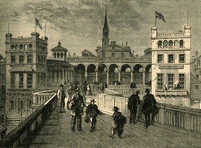Mercado de Hungerford, desde el puente, en 1850, 1881 de Unbekannt
