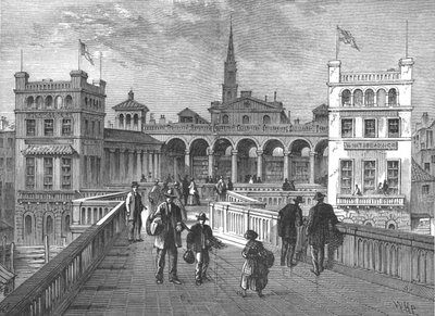 Mercado de Hungerford desde el puente, 1850, 1897 de Unbekannt