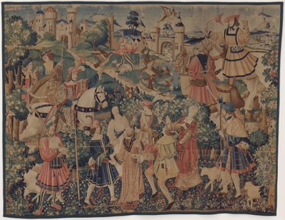 Escenas de caza y pastorales, con un gaitero y bailarines, c. 1510 de Unbekannt