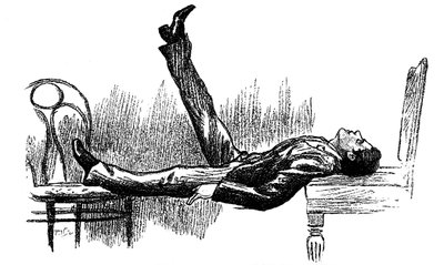 Sujeto hipnotizado en estado de catalepsia, 1891 de Unbekannt