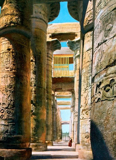 Sala hipóstila, complejo del Templo de Karnak, Luxor, Egipto, siglo XX de Unbekannt