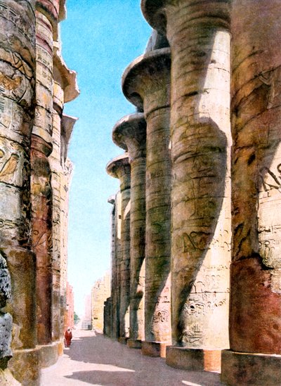 Sala hipóstila, Templo de Karnak, Luxor, Egipto, siglo XX de Unbekannt