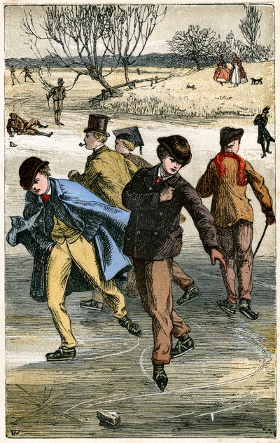 Patinaje sobre hielo, siglo XIX de Unbekannt