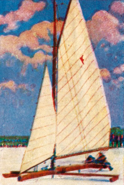 Yachting sobre hielo en Suecia, c. 1928 de Unbekannt