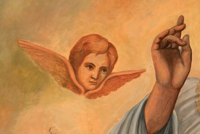 Detalle de icono en el monasterio de Aghiou Pavlou en el Monte Athos de Unbekannt