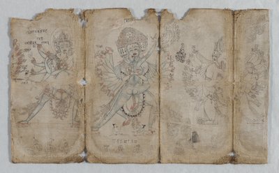Dibujo iconográfico de seres tántricos iluminados verso, c. 1500 de Unbekannt
