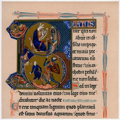 Letra inicial iluminada B, siglo XIII, 1901 de Unbekannt