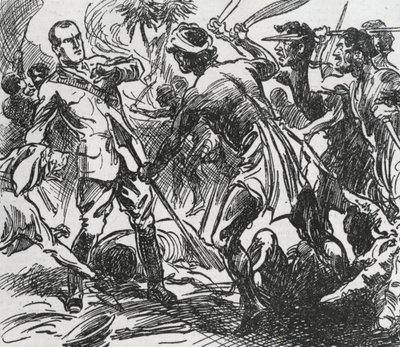 Ilustración con Sexton Blake en Penny Popular de Unbekannt