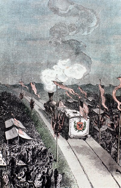 Ilustración de De la Tierra a la Luna de Jules Verne, 1865 de Unbekannt