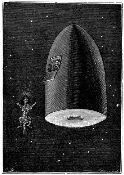 Ilustración de De la Tierra a la Luna de Julio Verne de Unbekannt