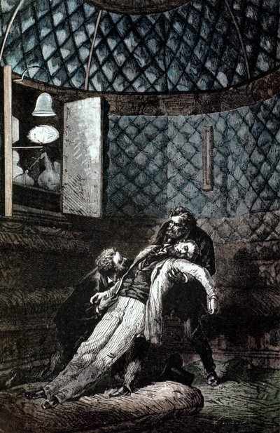 Ilustración de De la Tierra a la Luna de Jules Verne, 1865 de Unbekannt