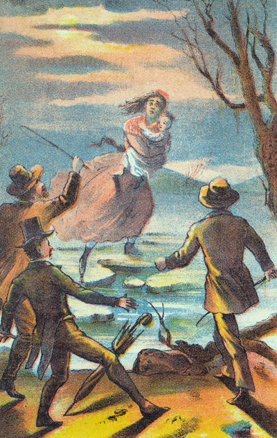 Ilustración de un cartel publicitario de una producción teatral de La cabaña del tío Tom de Unbekannt