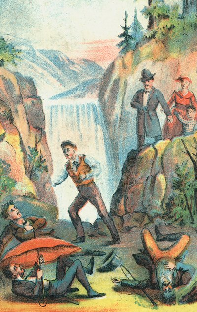 Ilustración de un cartel publicitario de una producción teatral de La Cabaña del Tío Tom, 1870 de Unbekannt