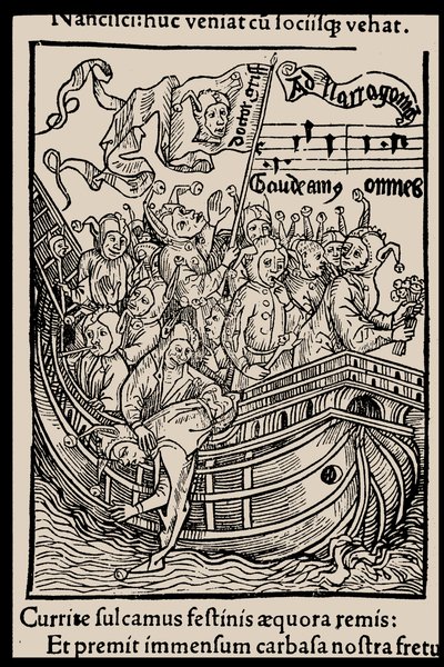 Ilustración para el libro Nave de los locos de Sebastian Brant, 1497 de Unbekannt