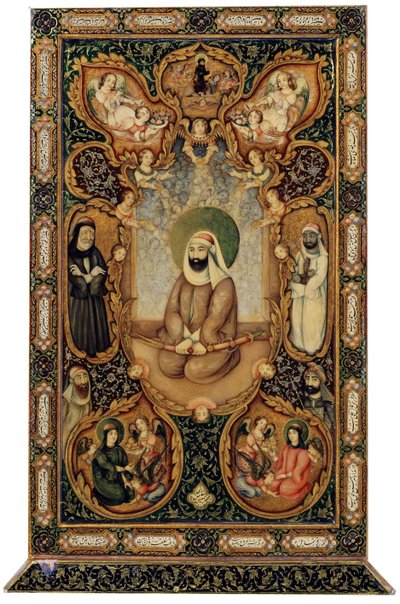 Imam Ali Ali ibn Abi Talib con sus hijos Hasan y Husayn, 1871 de Unbekannt