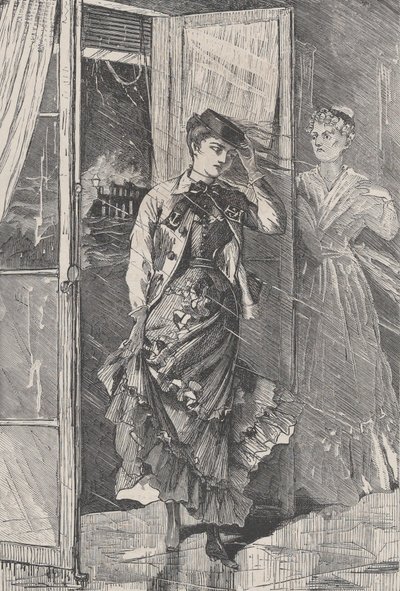 Llegó una tormenta de viento, lluvia y rocío - y Portia The Galaxy, una ilustración, diciembre de 1869 de Unbekannt