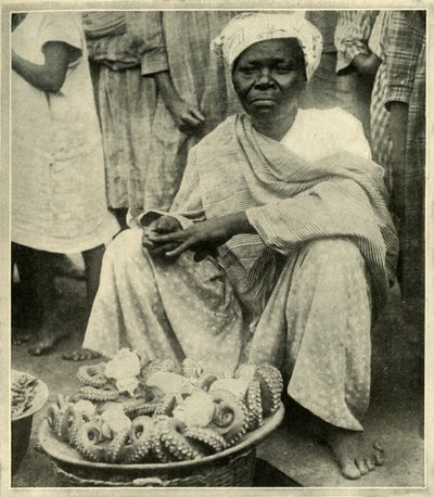 En un mercado de pescado nativo, c. 1948 de Unbekannt