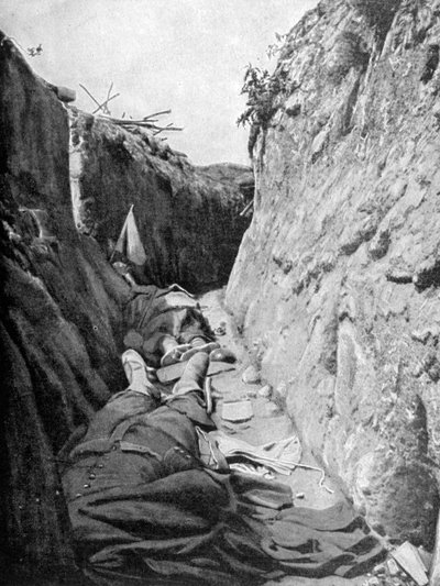 En una de las trincheras de Quennevières, Batalla de Champaña de Unbekannt