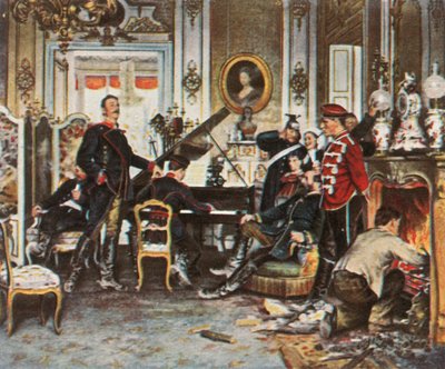 En los cuarteles de las tropas fuera de París, 1870-71 de Unbekannt