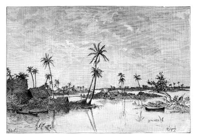 Asentamiento indio en las Islas de la Bahía de San Blas, c1890 de Unbekannt