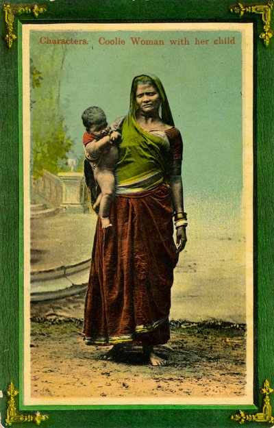 Mujer india con su hijo, Calcuta, India, finales del siglo XIX o principios del siglo XX de Unbekannt