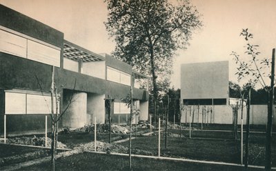 Esquema de vivienda industrial en Pessac, cerca de Burdeos. Arquitectos, Le Corbusier y Pierre Jeanneret de Unbekannt
