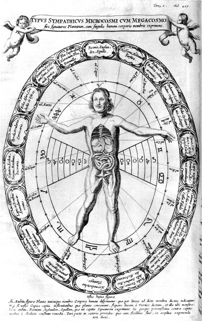 Influencia del Universo, el Macrocosmos, en el Hombre, el Microcosmos, 1678 de Unbekannt