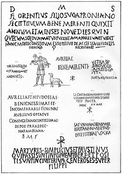 Inscripciones de las catacumbas, Roma, 1926 de Unbekannt