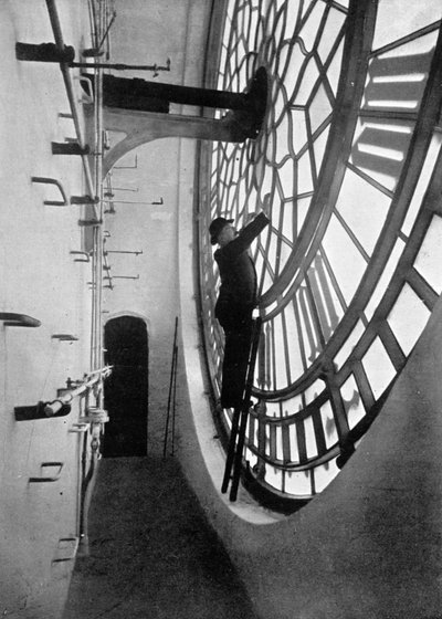 Dentro de la esfera del reloj del Big Ben, Palacio de Westminster, Londres, c1905 de Unbekannt