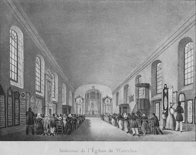 Interior de la Iglesia de Waterloo de Unbekannt