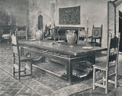 Interior, Palazzo Davanzati - Con mesa del siglo XV del distrito de Parma o Módena, 1928 de Unbekannt