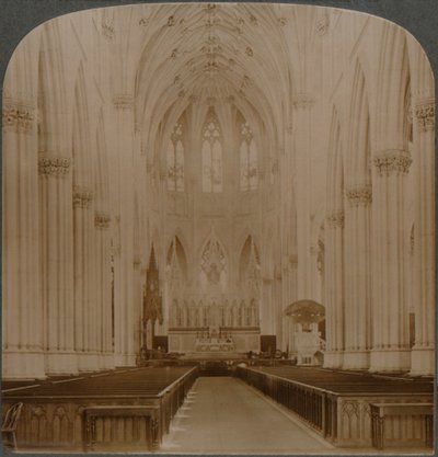 Interior de la estructura gótica más fina en EE.UU. - Catedral de San Patricio, Nueva York, c1900 de Unbekannt