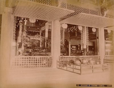Interior del Templo Chionin, Kioto, c. 1890-1900 de Unbekannt