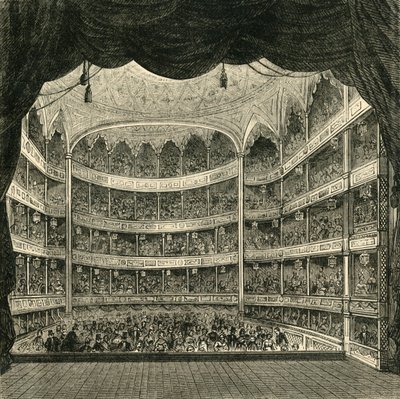Interior del Teatro Drury Lane, 1804, 1881 de Unbekannt