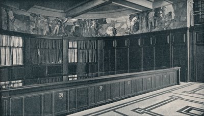 Interior de las nuevas oficinas de Grand Trunk Railways en Londres con friso al temple de Frank Brangwyn, c1909 de Unbekannt