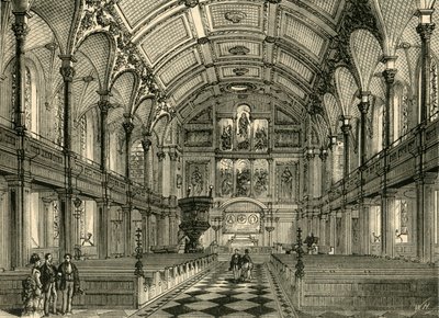Interior de la iglesia de St. Andrews, c1872 de Unbekannt
