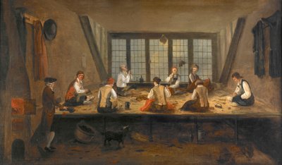 Interior de una sastrería de Unbekannt